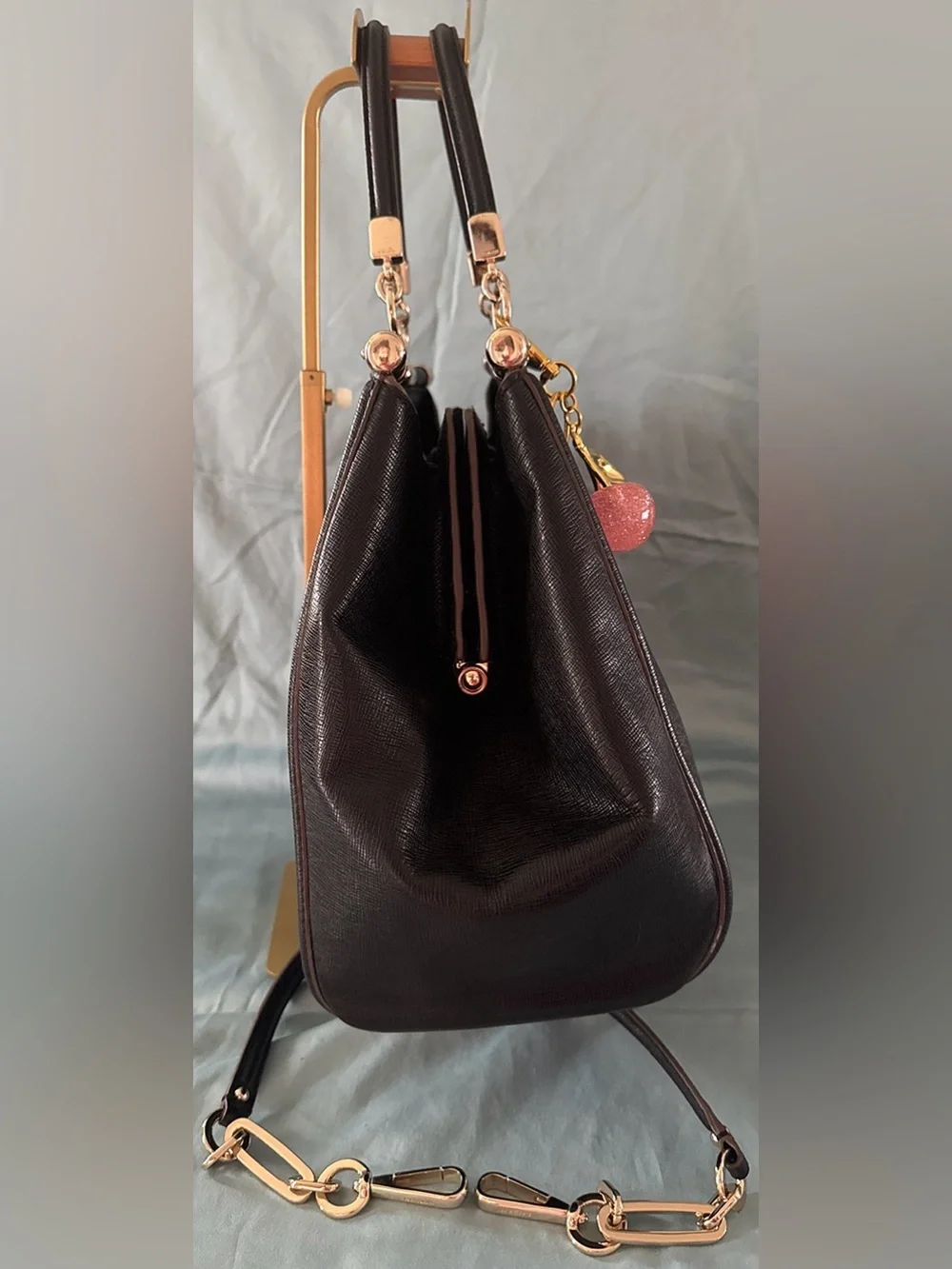 Coach 25245 Madison Caroline Women's Leather Satchel Handbag - Dark Brown